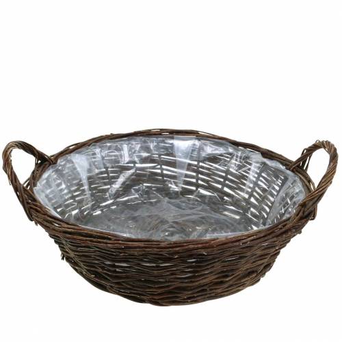 Floristik24 Velký koš s uchy květináč vrba hnědá Ø40cm V13cm