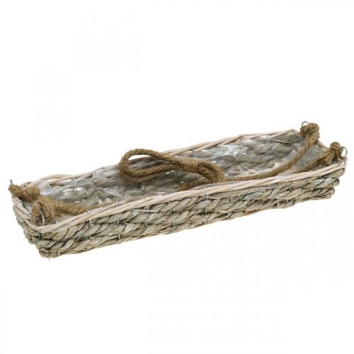 položky Koš na zavěšení, závěsný koš, květináč pletený přírodní barva, praná bílá L43,5cm