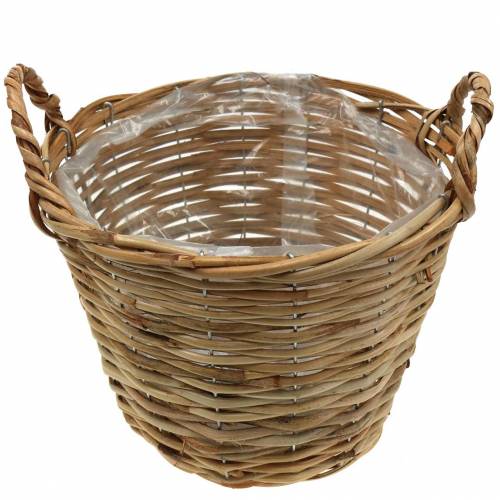 Floristik24 Proutěný koš s uchy Ø30cm výška 22cm na výsadbu