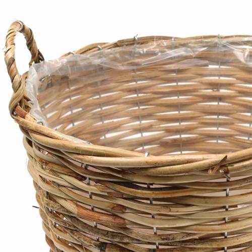 Floristik24 Proutěný koš s uchy hnědý Ø48 / 43/37 / 33 cm sada 4 květinových dekorací