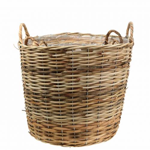 Floristik24 Proutěný koš s uchy hnědý Ø48 / 43/37 / 33 cm sada 4 květinových dekorací