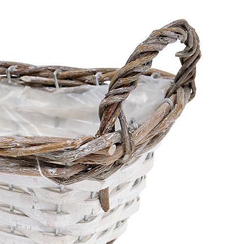 Floristik24 Čtvercový košík s uchy přírodní bílá 22 x 14cm
