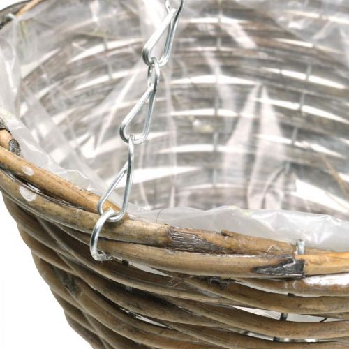 Floristik24 Miska na zavěšení, koš na výsadbu přírodní, praná bílá V13cm Ø25cm