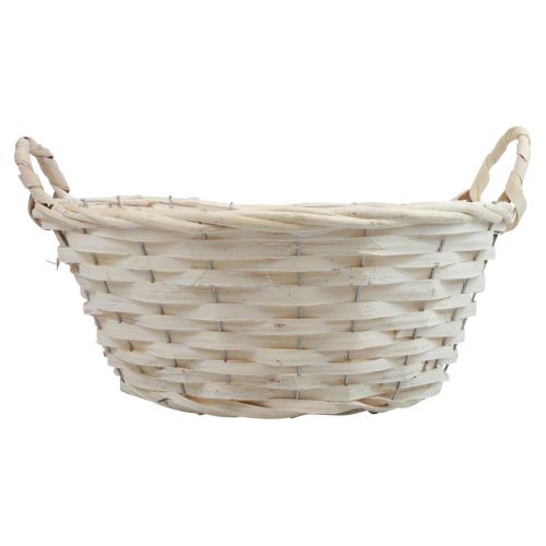 položky Koš s držadly Košík na třísky Koš na rostliny bělený Ø30cm H14cm