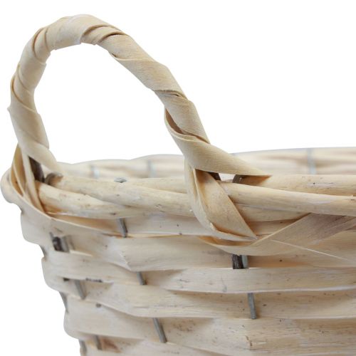 položky Koš s držadly Košík na třísky Koš na rostliny bělený Ø30cm H14cm