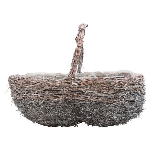 Koš s rukojetí košík na rostliny nabílený 40/34/27 cm sada 3 ks