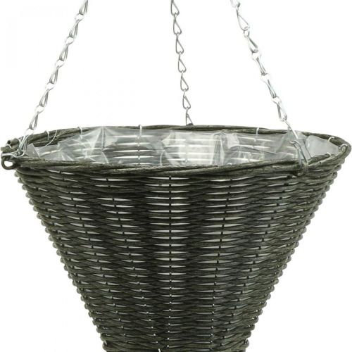 Floristik24 Košík světlá kuželová taška šedá Ø35cm H37cm