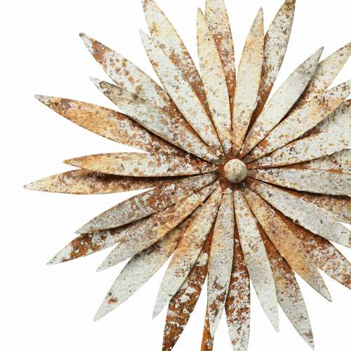Floristik24 Zahradní hmoždinka chrpa patina kov bílá Ø18cm V88cm