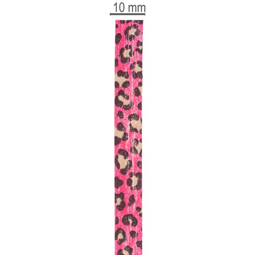 Dekorativní stuha, leopardí vzor, růžová, kroutící se stuha na balení dárků a tvoření, 10 mm, 100 m | Floristik24.cz