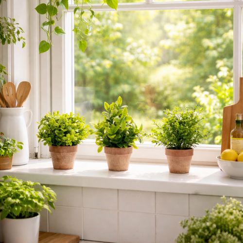 položky Umělá rostlina v květináči s realistickou texturou pro vnitřní použití a dekoraci, 18 cm, 3 kusy