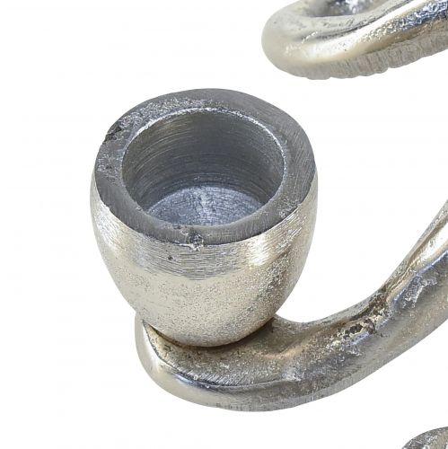 Floristik24 Námořní ozdobný svícen chobotnice kovová stříbrná Ø14cm V9cm
