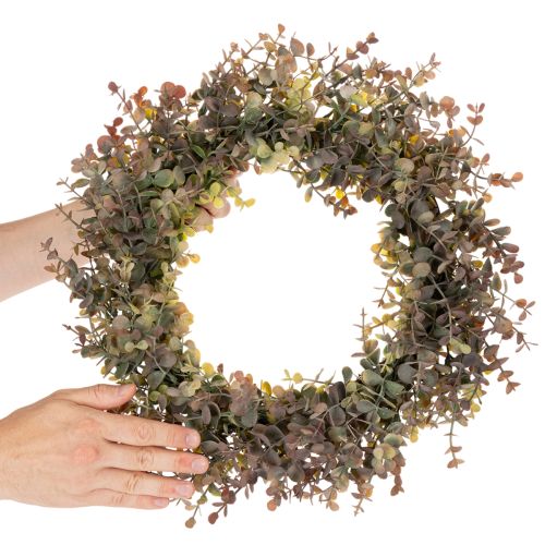 Věnec z umělého eukalyptu, podzimní dekorace, kulatý, 45 cm | Floristik24.cz
