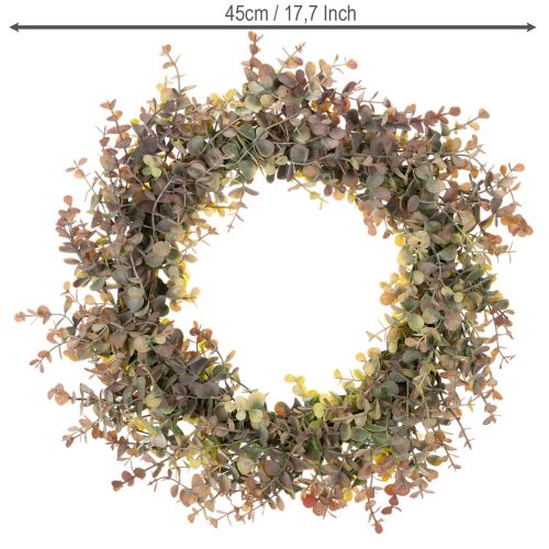 Věnec z umělého eukalyptu, podzimní dekorace, kulatý, 45 cm | Floristik24.cz
