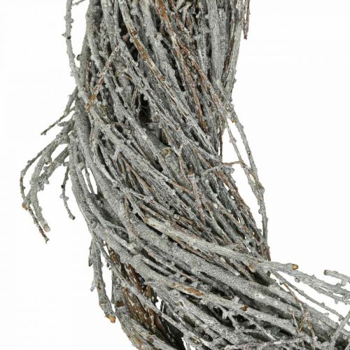 položky Borovicový věnec přírodní věnec borovicové větve bílý ozdobný věnec Ø30cm