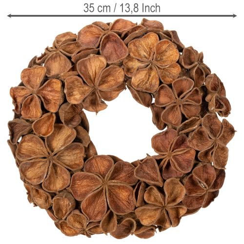 Věnec ze sušeného lotosu, dekorativní věnec na dveře, 35 cm | Floristik24.cz