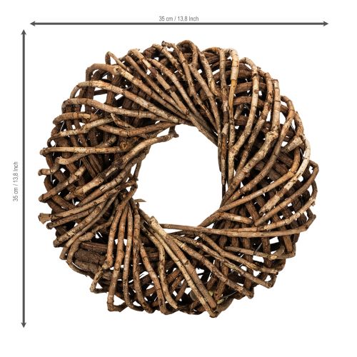 Věnec z přírodních větviček, kulatý ratanový věnec k tvoření, 35 cm | Floristik24.cz
