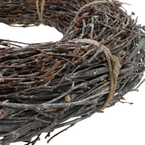 Floristik24 Věnec z kartáčového dřeva Ø49cm umytý bílý