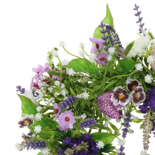 Floristik24 Věnec šachovnicový květ/levandule/lila Ø28cm