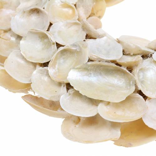 Floristik24 Věnec s mušlemi přírodní třpytivý Ø30cm