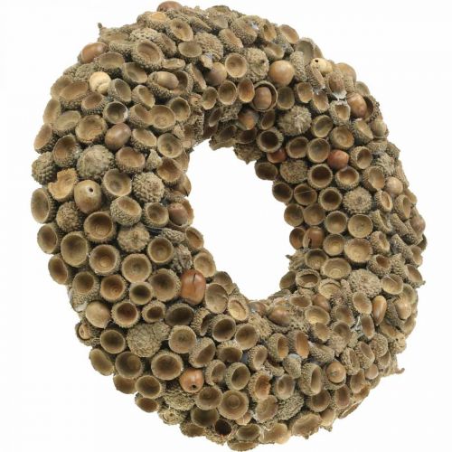 položky Podzimní dekorace věnec z žaludů přírodní věnec Ø30cm