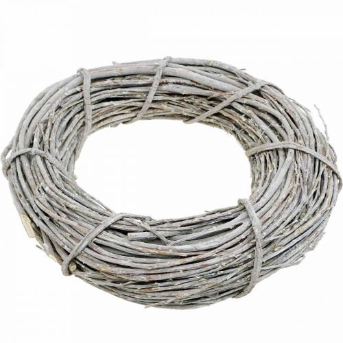 Floristik24 Dekorační věnec bílený Ø35cm Shabby Chic dekorace na dveře věnec na stůl