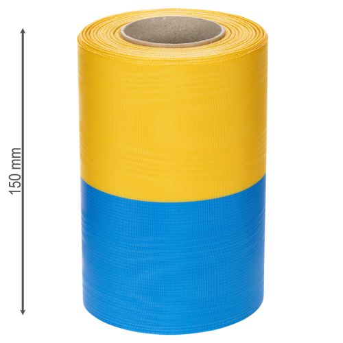 položky Věncové stuhy Moiré 150 mm v modré a žluté barvě - prémiová smuteční a ozdobná stuha, pro oslavy, mašle