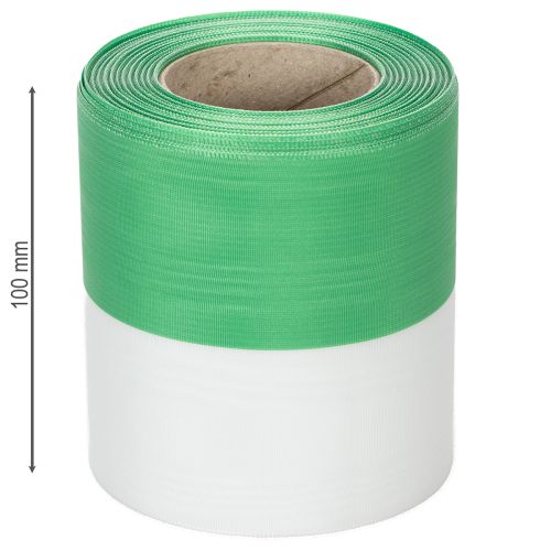 položky Zelenobílá moaré stuha na věnec, 100 mm x 25 m - národní stuha, taftové lemování, mašle, ozdobná stuha