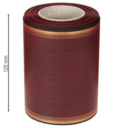 Stuha do věnce Bordeaux Moiré 125mm ozdobná stuha | Floristik24.cz