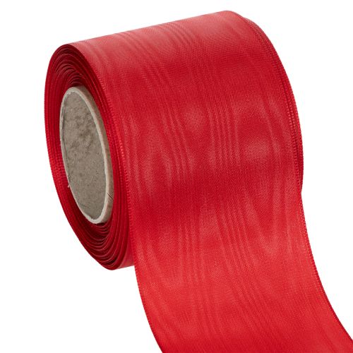 Floristik24 Červená věncová stuha 75mm x 25m - Pohřební květinářství a dekorace, Robustní stuha pro písmo