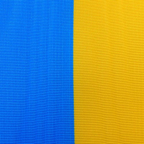 Moiré stuhy do věnců modro-žluté