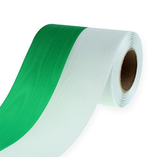 položky Věncové stuhy Moiré zeleno-bílé 100mm 25m