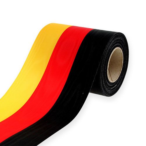 Floristik24 Věncové stuhy Moiré černo-červeno-zlaté 125 mm