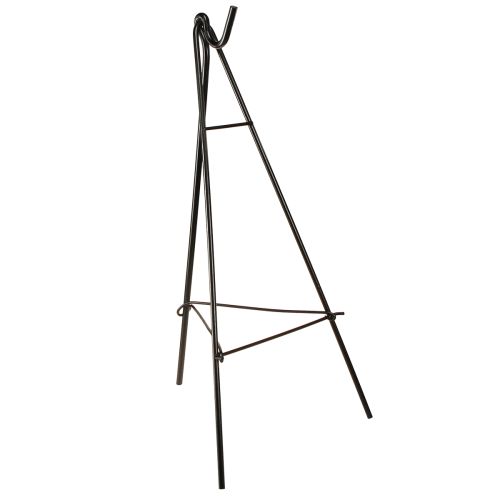 Stojací věnec s hákem, černý kovový stojan, výška 56 cm