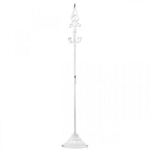 položky Držák na věnec Shabby Chic White Stojan na věnec kovový 4 háčky H76cm