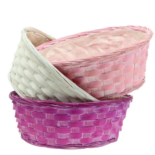 položky Košík na třísky kulatý fialová/bílá/růžová Ø25cm 6 ks