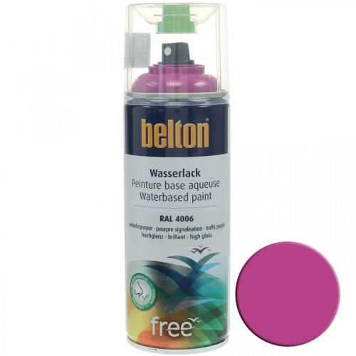 položky Bezplatná barva na vodní bázi Belton růžová provozně fialová ve spreji s vysokým leskem 400 ml