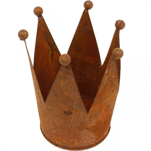 Floristik24 Korunka z kovové rzi dekorace pro výsadbu patiny Ø10,5cm V13,5cm
