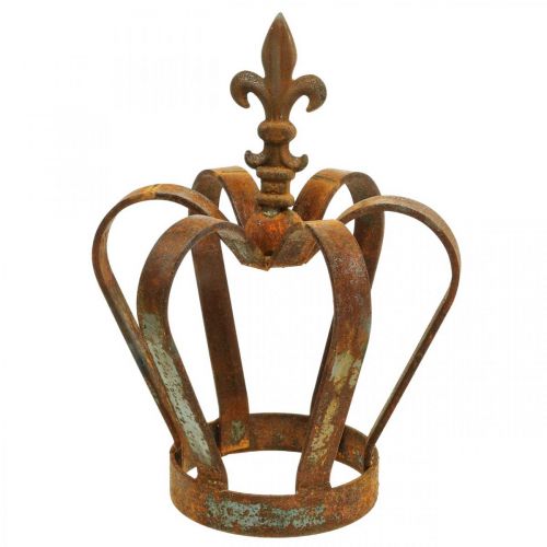 Floristik24 Vintage ozdobná korunka patina kovová dekorace Ø20cm V28cm