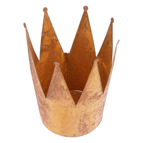 položky Květináč rez dekorativní miska kovová ozdobná korunka vintage Ø16cm