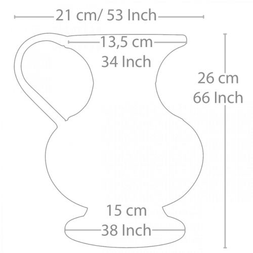 Floristik24 Deco džbán váza starožitného vzhledu vintage kovová zahradní dekorace V26cm