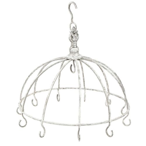 Kuchyňská korunka Kuchyňský věšák kovový Bílý Shabby Chic Ø31,5cm