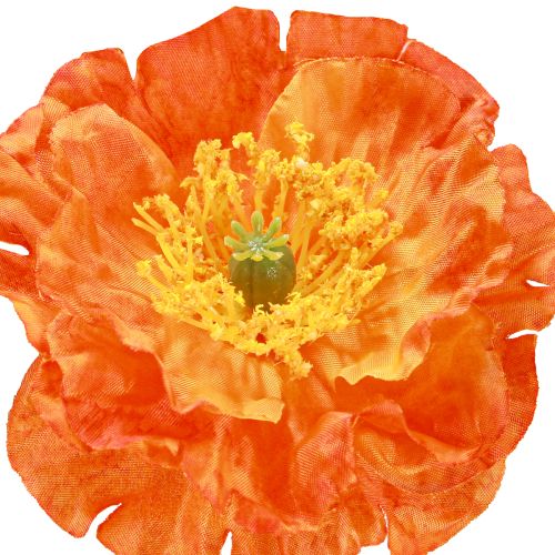 položky Umělé máky letní květiny oranžová Ø7cm L78cm 3ks