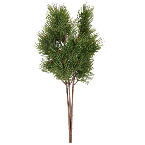 položky Umělé borovicové větvičky vánoční zelené 53cm 3 kusy