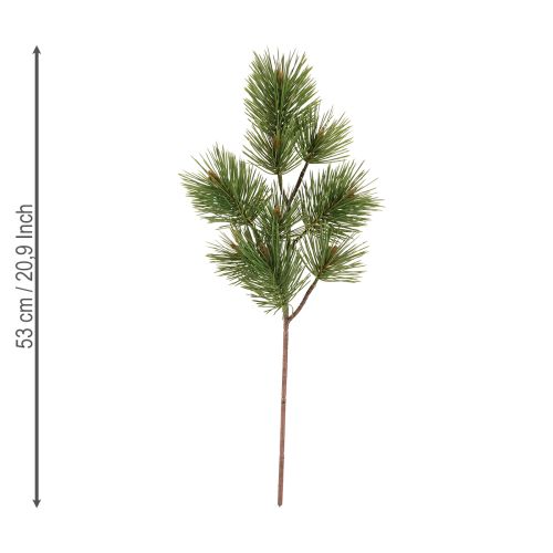 položky Umělé borovicové větvičky vánoční zelené 53cm 3 kusy