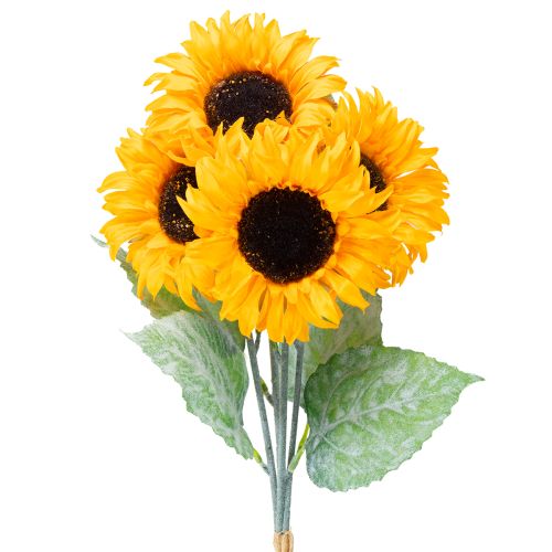 Floristik24 Umělá slunečnice s listy žlutá 58 cm 4 ks