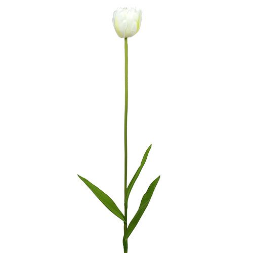 Umělé tulipány bílo-zelené 86cm 3ks