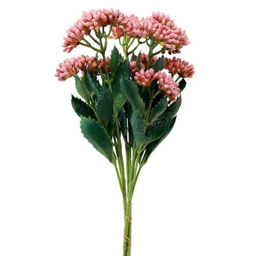 položky Umělý tuk Slepice Sedum Rozchodník kvetoucí růžový 47cm 3ks