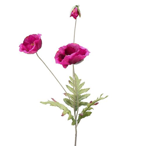 položky Umělé máky dekorativní hedvábné květy růžové 70cm