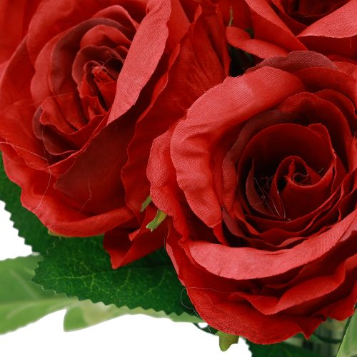 položky Umělé růže ve svazku červené 30cm 10ks