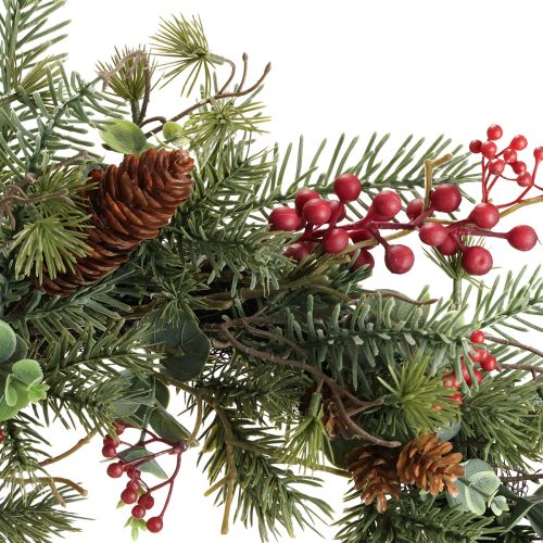 položky Umělý adventní věnec z červených bobulí, dekorativní věnec Ø45cm